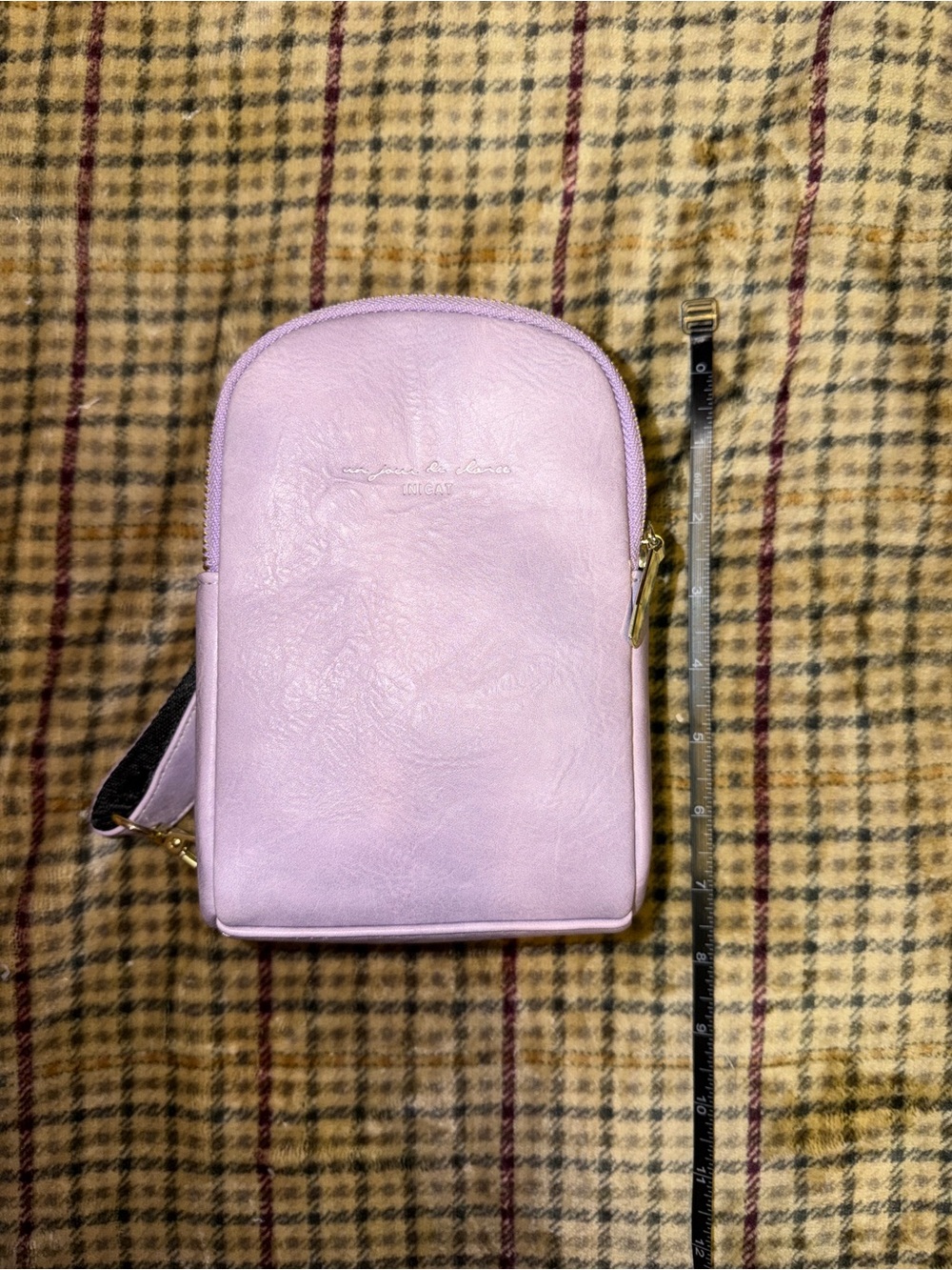 Lilac Compact Crossbody Bag with Zip Closure